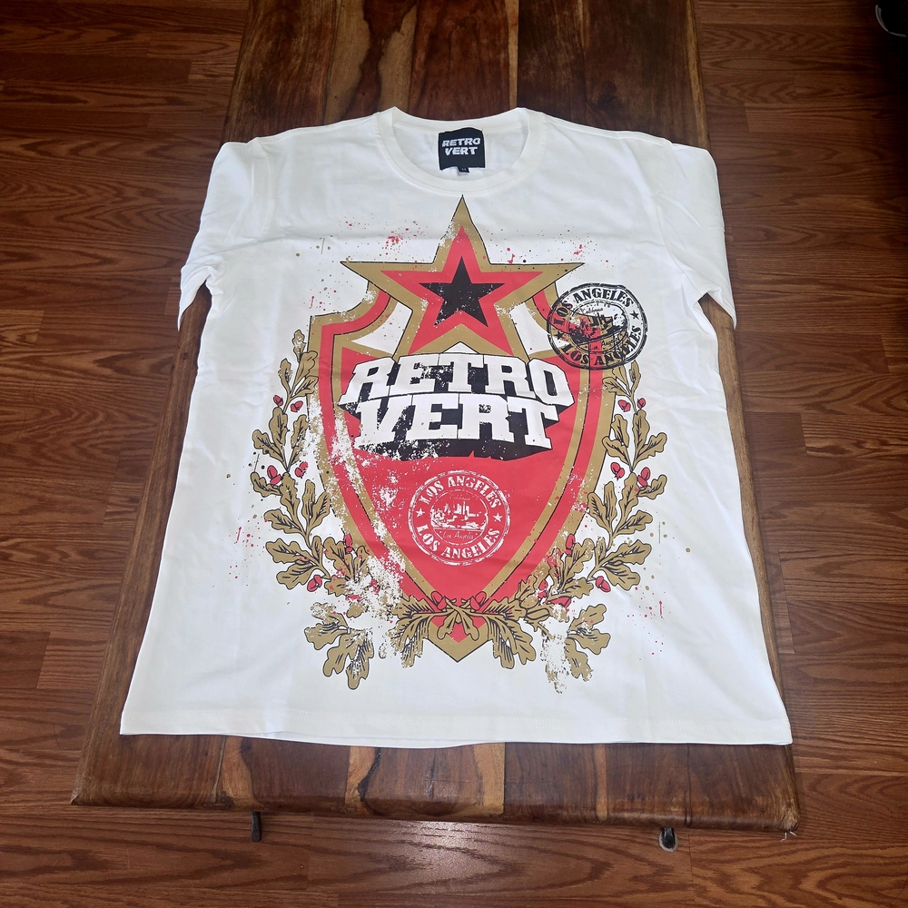 RetroVert Men's White Graphic T-Shirt